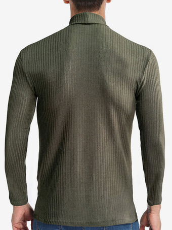 メンズ セーター メンズ プルオーバー ニット ハイカラー 秋 ホワイト ハンター グリーン