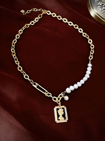 ウェディング ネックレス ゴールド キュービック ジルコニア 16-18 インチ ウェディング ネックレス