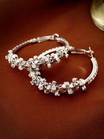 Bridal Earrings Cubic Zirconia Metal Pierced Bridal Jewelry