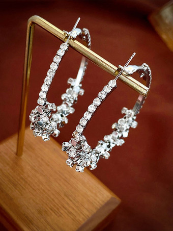 Bridal Earrings Cubic Zirconia Metal Pierced Bridal Jewelry