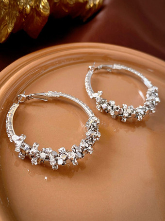 Bridal Earrings Cubic Zirconia Metal Pierced Bridal Jewelry