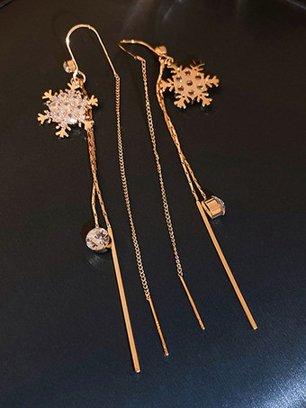 Oro Orecchini da sposa Gioielli da sposa traforati in metallo di cristallo