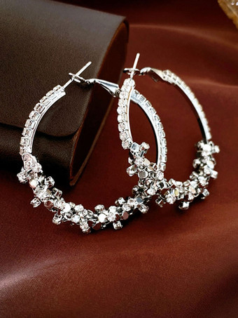 Bridal Earrings Cubic Zirconia Metal Pierced Bridal Jewelry