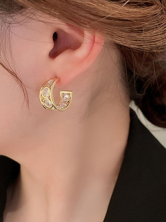 Hochzeit Ohrringe  Zirkonia  Metall  durchbohrt  Brautschmuck