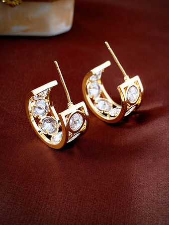 Hochzeit Ohrringe  Zirkonia  Metall  durchbohrt  Brautschmuck