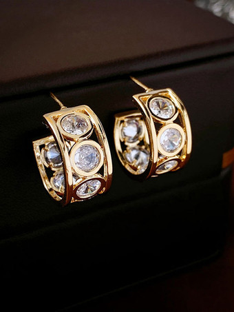 Hochzeit Ohrringe  Zirkonia  Metall  durchbohrt  Brautschmuck