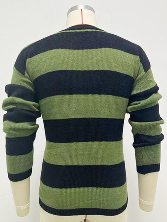 メンズ セーター メンズ プルオーバー ニットウェア ジュエル ネック 秋 グリーン グリーン