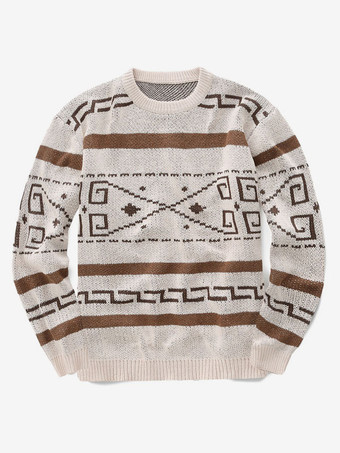 アプリコットメンズセーター メンズプルオーバーニット ジュエルネック 秋 アプリコット アプリコット