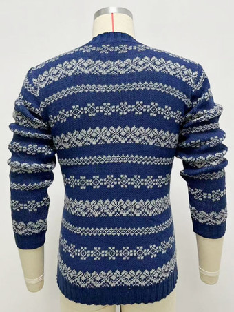 メンズ セーター メンズ プルオーバー ニットウェア ジュエルネック 春 ダークネイビー ダークネイビー