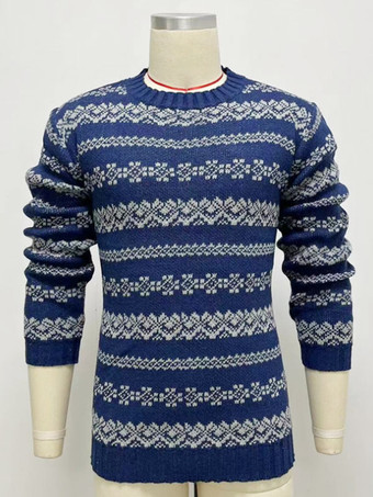 メンズ セーター メンズ プルオーバー ニットウェア ジュエルネック 春 ダークネイビー ダークネイビー