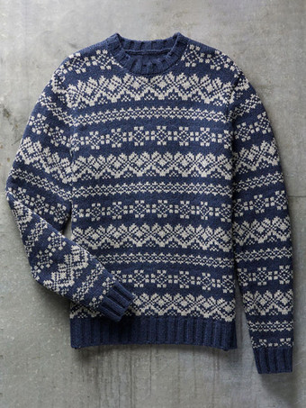 メンズ セーター メンズ プルオーバー ニットウェア ジュエルネック 春 ダークネイビー ダークネイビー