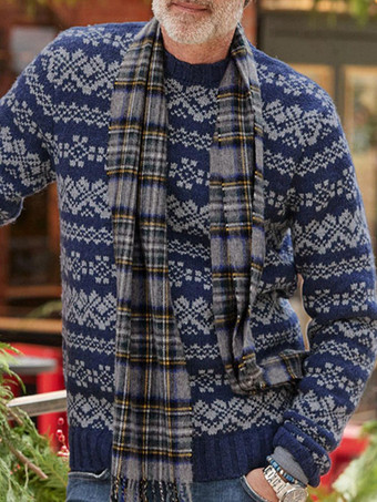 メンズ セーター メンズ プルオーバー ニットウェア ジュエルネック 春 ダークネイビー ダークネイビー