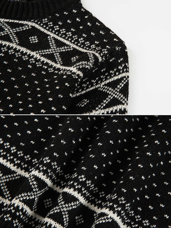 メンズ セーター メンズ プルオーバー ニットウェア ジュエル ネック 春 ブラック ブラック