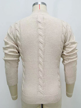 メンズ セーター メンズ プルオーバー ニットウェア スタンドカラー 冬 アプリコット アプリコット