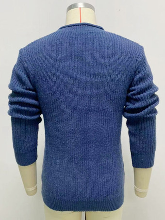 メンズ セーター メンズ プルオーバー ニット ハイカラー 冬 ダークネイビー ダークネイビー