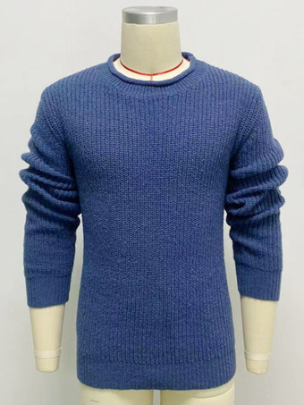 メンズ セーター メンズ プルオーバー ニット ハイカラー 冬 ダークネイビー ダークネイビー