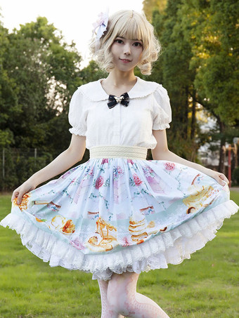 アイドル服ロリータSKイメージ通りフリル花柄ロリータスカート