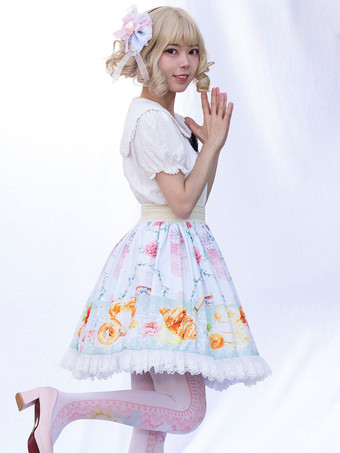 アイドル服ロリータSKイメージ通りフリル花柄ロリータスカート
