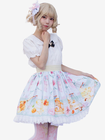 アイドル服ロリータSKイメージ通りフリル花柄ロリータスカート