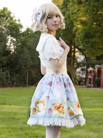 アイドル服ロリータSKイメージ通りフリル花柄ロリータスカート