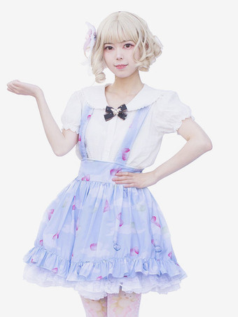 アイドル服ロリータSKカードキャプターさくらイメージ通りフリル花柄ロリータスカート