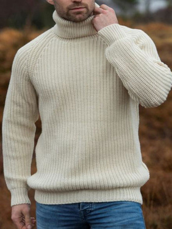 メンズ セーター メンズ プルオーバー ニット ハイカラー 冬 エクリュ ホワイト エクリュ ホワイト