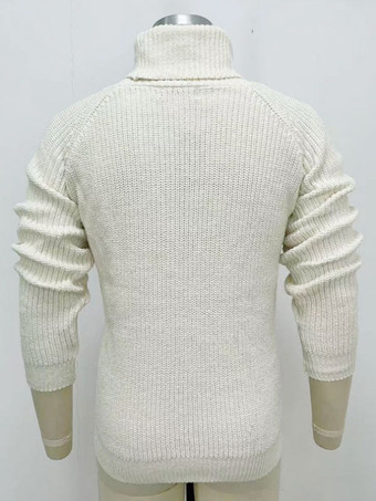 メンズ セーター メンズ プルオーバー ニット ハイカラー 冬 エクリュ ホワイト エクリュ ホワイト