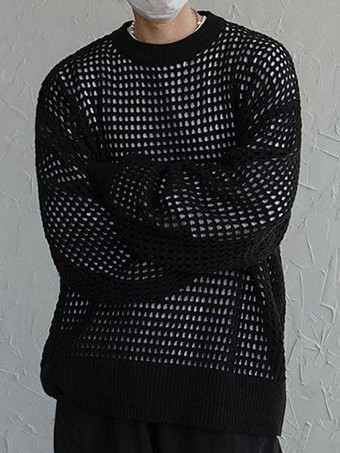 Pulls Homme Cardigan Maille Col Bijou Printemps Noir