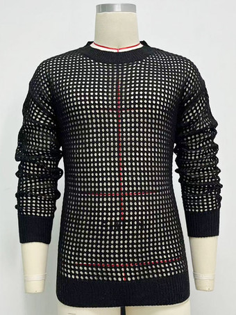 Pulls Homme Cardigan Maille Col Bijou Printemps Noir