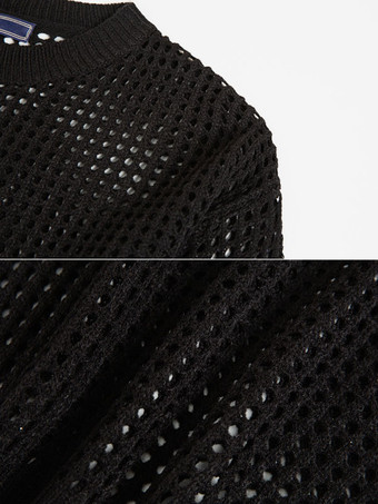 Pulls Homme Cardigan Maille Col Bijou Printemps Noir