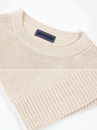 メンズセーター メンズプルオーバーニット ジュエルネック 春 アプリコット アプリコット