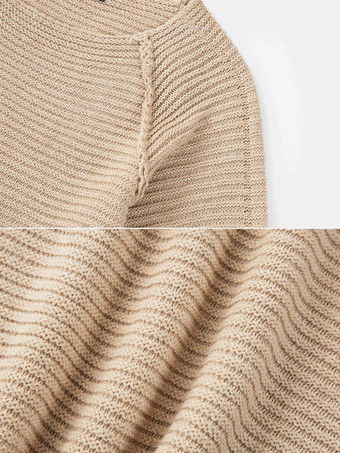 メンズセーター メンズプルオーバーニット ジュエルネック 春 アプリコット アプリコット