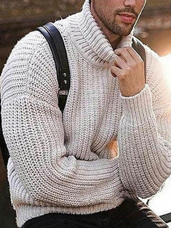 メンズ セーター メンズ プルオーバー ニット ハイカラー 秋 エクリュ ホワイト エクリュ ホワイト