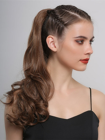 Long Wavy High Ponytail Hair (Brown)