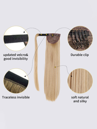 ロング ストレート ポニーテール ウィッグ デイリー カジュアル ヘアエクステンション