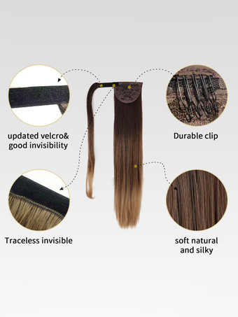 Ponytail Wigs Long Straight Gradient Wig Pieces For Women