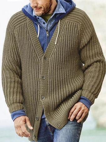 Men s Clothing Cardigan For Men Men s Sweaters Men s Cardigans Lounge Long Sleeves Hunter Green Hunter Green Fashionable