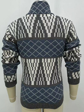 Men's Clothing Cardigan For Men Men's Sweaters Men's Cardigans Casual Color Block Long Sleeves Stylish Gray Gray