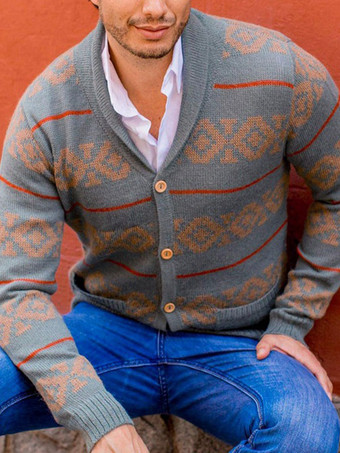 メンズ 衣類 カーディガン 男性用 メンズ セーター メンズ カーディガン ラウンジ 長袖 グレー グレー 快適