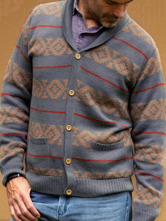 メンズ 衣類 カーディガン 男性用 メンズ セーター メンズ カーディガン ラウンジ 長袖 グレー グレー 快適