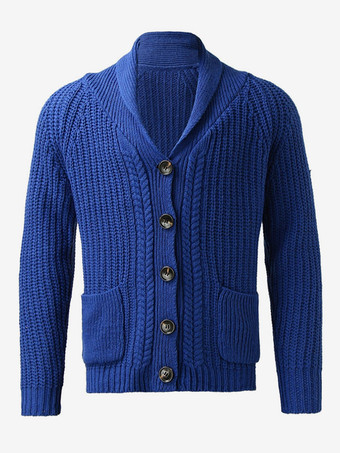 メンズ 衣類 メンズ カーディガン メンズ セーター メンズ カーディガン シンプル 長袖 ブルー ブルー スペシャル
