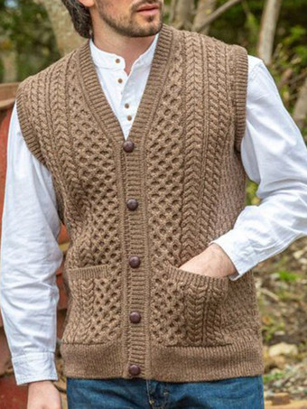 ブラウン メンズ 衣類 メンズ カーディガン メンズ セーター メンズ カーディガン ラウンジ ノースリーブ コーヒー ブラウン コーヒー ブラウン ユニーク