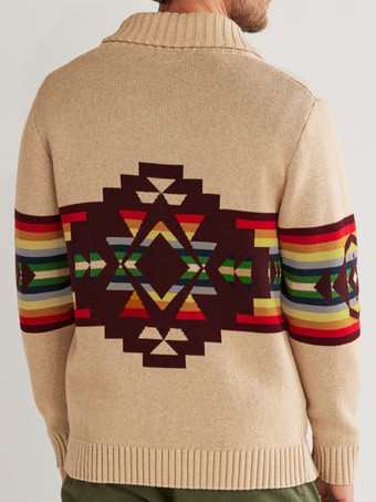 メンズ 衣類 メンズ カーディガン メンズ セーター メンズ カーディガン シンプル 幾何学模様 長袖 ユニーク カーキ カーキ