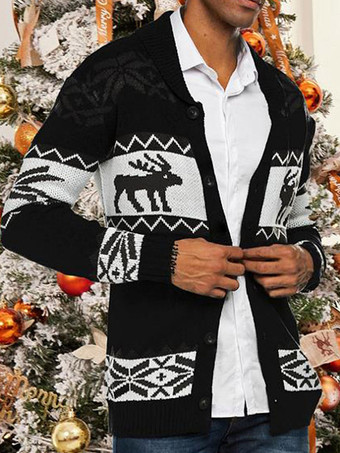 ブラック メンズ 衣類 メンズ カーディガン メンズ セーター メンズ カーディガン カジュアル 幾何学模様 長袖 スタイリッシュ レッド グリーン