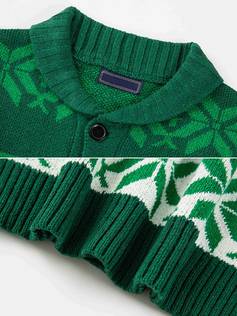 メンズ 衣類 メンズ カーディガン メンズ セーター メンズ カーディガン カジュアル 幾何学模様 長袖 スタイリッシュ レッド グリーン