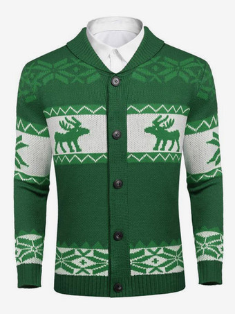 メンズ 衣類 メンズ カーディガン メンズ セーター メンズ カーディガン カジュアル 幾何学模様 長袖 スタイリッシュ レッド グリーン