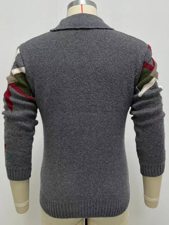 メンズ 衣類 メンズ カーディガン メンズ セーター メンズ カーディガン シック 幾何学模様 長袖 おしゃれ グレー グレー