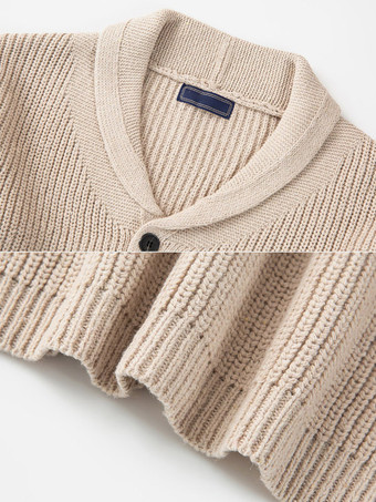 メンズ 衣類 カーディガン メンズ 男性用セーター メンズ カーディガン シンプル 長袖 アプリコット アプリコット ユニーク