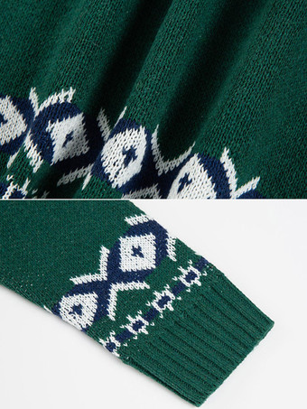 Abbigliamento da uomo Cardigan da uomo Maglioni da uomo Cardigan da uomo Lounge geometrico maniche lunghe comodo verde verde