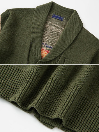 メンズ 衣類 メンズ カーディガン メンズ セーター メンズ カーディガン シック 幾何学模様 長袖 おしゃれ ハンター グリーン ハンター グリーン